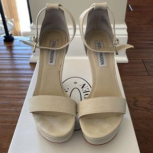 Steve Madden Molt Natural Platform Heels